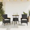 Image de vidaXL Ensemble à manger de jardin et coussins 3 pcs noir rotin acacia 3278717