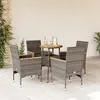 Image de vidaXL Ensemble à manger de jardin et coussins 5 pcs gris rotin acacia 3278720