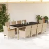 Image de vidaXL 11-delige Tuinset met kussens poly rattan en glas beige3278738