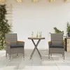 Image de vidaXL Ensemble de bistro avec coussins 3 pcs gris rotin et acacia, ensemble de bistro de jardin, ensemble de balcon, 3278754