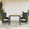 Image de vidaXL Ensemble à manger de jardin avec coussins 3 pcs Noir 3277501