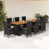 Image de vidaXL 9-delige Tuinset poly rattan zwart3277524