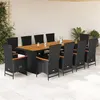 Image de vidaXL 11-delige Tuinset met kussens poly rattan zwart3277530