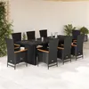 Image de vidaXL 9-delige Tuinset poly rattan zwart3277533
