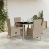 Image de Salon de jardin GENERIQUE resine tressee 6 personnes 90 x 90 x 75 cm 5 pieces