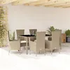 Image de vidaXL Ensemble à Manger de Jardin avec Coussins 7 pcs, Table de Terrasse, Meubles de Patio, Mobilier d'Extérieur, Beige 3277572