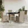 Image de Salon de jardin vidaxl 5 pieces resine tressee beige 150 x 90 x 75 cm
