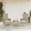Image de vidaXL 3-delige Tuinset met kussens poly rattan beige3277589