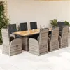 Image de vidaXL 9-delige Tuinset met kussens poly rattan grijs3277592