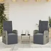 Image de vidaXL Ensemble à Manger de Jardin avec Coussins 3 pcs, Table de Terrasse, Meubles de Patio, Mobilier d'Extérieur, Gris 3277608