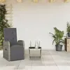 Image de vidaXL Ensemble à Manger de Jardin avec Coussins 2 pcs, Table de Terrasse, Meubles de Patio, Mobilier d'Extérieur, Gris 3277609
