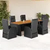 Image de vidaXL 7-delige Tuinset met kussens poly rattan zwart3277629