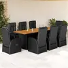 Image de vidaXL 9-delige Tuinset poly rattan zwart3277633