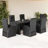 Image de vidaXL 7-delige Tuinset met kussens poly rattan zwart3277637