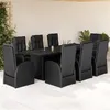 Image de vidaXL 9-delige Tuinset poly rattan zwart3277638