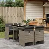 Image de vidaXL 5-delige Tuinset met kussens poly rattan grijs3277663