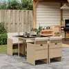 Image de vidaXL Ensemble à manger de jardin avec coussins 5pcs Beige poly rotin 3277665