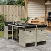 Image de vidaXL Ensemble à manger de jardin et coussins 5 pcs gris clair rotin 3277666