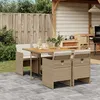 Image de vidaXL Ensemble à manger de jardin avec coussins 5pcs Beige poly rotin 3277671