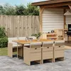 Image de vidaXL Ensemble à manger de jardin et coussins 7 pcs beige poly rotin 3277683