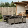 Image de vidaXL 9-delige Tuinset met kussens poly rattan grijs3277687