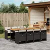 Image de vidaXL Ensemble à manger de jardin 9pcs coussins noir résine tressée 3277694