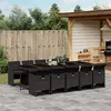 Image de vidaXL Ensemble à manger de jardin 11 pcs coussins noir résine tressée 3277698