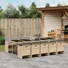 Image de vidaXL Ensemble à manger de jardin et coussins 11 pcs mélange beige 3277703