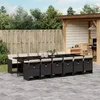 Image de vidaXL Ensemble à manger de jardin 13 pcs coussins noir résine tressée 3277709