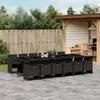 Image de vidaXL Ensemble à manger de jardin 13 pcs coussins noir résine tressée 3277710