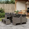 Image de vidaXL 9-delige Tuinset met kussens poly rattan grijs3277723