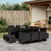 Image de vidaXL Ensemble à manger de jardin 11 pcs coussins noir résine tressée 3277734
