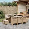 Image de vidaXL Ensemble à manger de jardin et coussins 11 pcs beige poly rotin 3277737