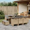 Image de Salon de jardin Vidaxl resine tressee 11 pieces beige 165.0 x 106 x 73 cm