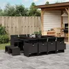 Image de vidaXL Ensemble à manger de jardin 13 pcs coussins noir résine tressée 3277746
