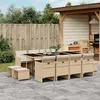 Image de vidaXL Ensemble à manger de jardin et coussins 13 pcs beige 3277749