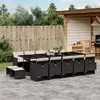 Image de vidaXL Ensemble à manger de jardin 15 pcs coussins noir résine tressée 3277757