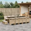 Image de vidaXL Ensemble à manger de jardin et coussins 15 pcs beige 3277761