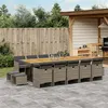 Image de vidaXL 15-delige Tuinset met kussens poly rattan grijs3277765