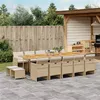 Image de vidaXL 15-delige Tuinset met kussens poly rattan beige3277767