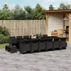Image de vidaXL Ensemble à manger de jardin 17 pcs coussins noir résine tressée 3277770