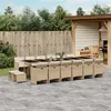 Image de vidaXL Ensemble à manger de jardin et coussins 17 pcs beige 3277773