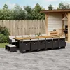 Image de vidaXL Ensemble à manger de jardin 17 pcs coussins noir résine tressée 3277778