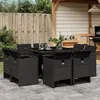 Image de vidaXL Ensemble à manger de jardin 9pcs coussins noir résine tressée 3277782