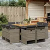 Image de vidaXL 9-delige Tuinset met kussens poly rattan grijs3277789