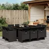 Image de vidaXL Ensemble à manger de jardin 11 pcs coussins noir résine tressée 3277794