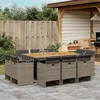 Image de vidaXL 11-delige Tuinset met kussens poly rattan grijs3277801