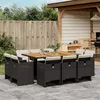 Image de vidaXL Ensemble à manger de jardin 11 pcs coussins noir résine tressée 3277802