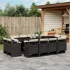 Image de vidaXL Ensemble à manger de jardin 13 pcs coussins noir résine tressée 3277805
