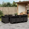 Image de vidaXL Ensemble à manger de jardin 13 pcs coussins noir résine tressée 3277806